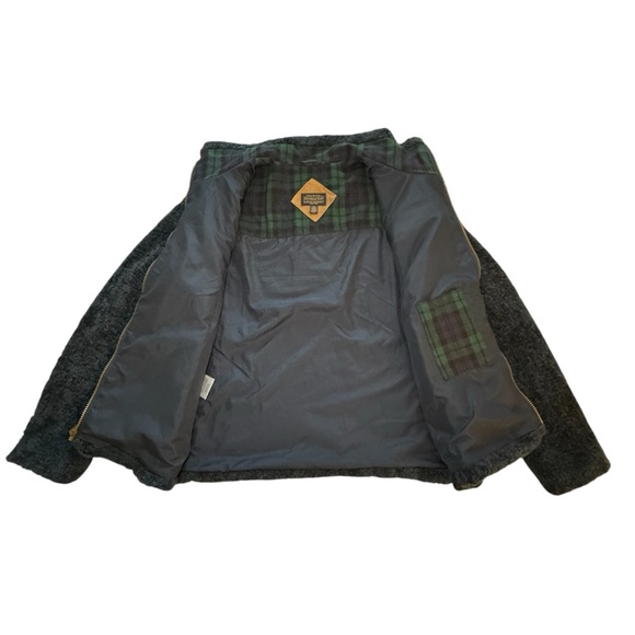 Pendleton Women's Navy Sherpa Jacket Plaid Trim Detail Size L - Picture 16 of 16